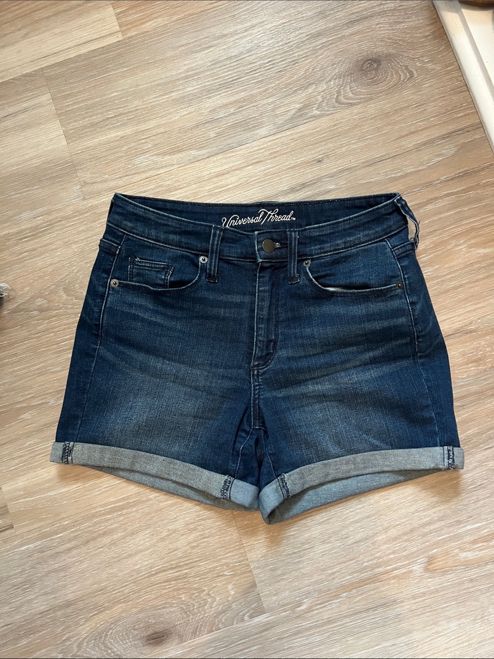 Universal Thread Dark Indigo Rolled Hem Denim Shorts